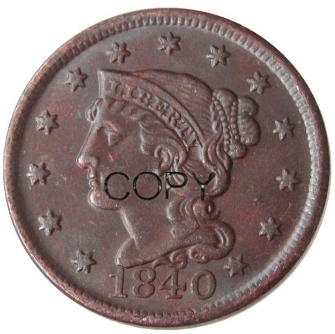 US 1840 Braided Hair One Cent Copy Coin
