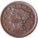 US 1852 Braided Hair One Cent Copy Coin