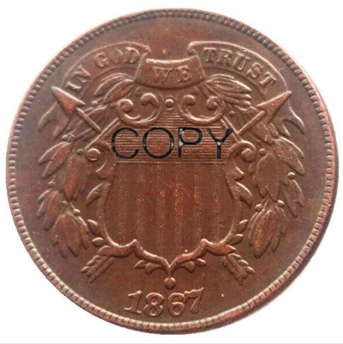 US 1867 Two Cents 2C Copy Coin