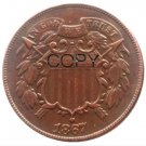US 1867 Two Cents 2C Copy Coin