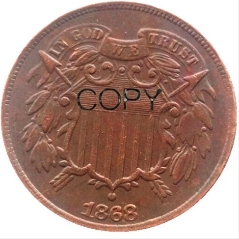 US 1868 Two Cents 2C Copy Coin