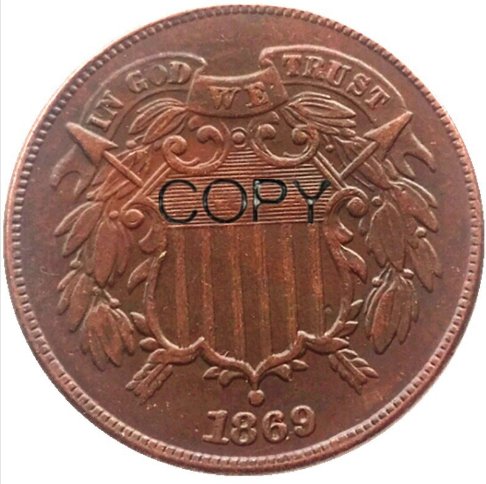 US 1869 Two Cents 2C Copy Coin