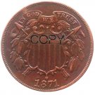 US 1871 Two Cents 2C Copy Coin