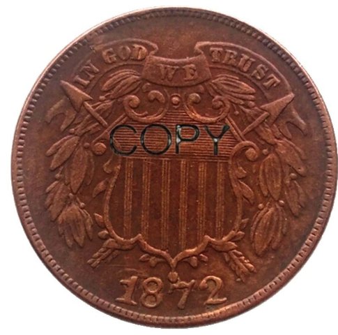 US 1872 Two Cents 2C Copy Coin