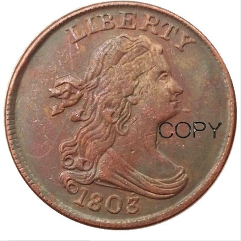 US 1803 Draped Bust Half Cent Copy Coin