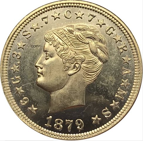 USA 1879 Four Dollars Stella Pattern Brass Gold Copy Coin