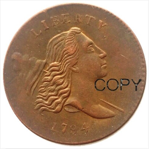 US 1794 Liberty Cap Flowing Hair Half Cent Copy Coin