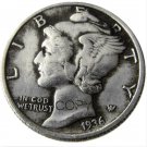US 1936 Mercury Head Ten Cent Dime Silver Plated Copy Coins