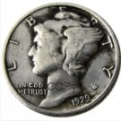 US 1929 Mercury Head Ten Cent Dime Silver Plated Copy Coins