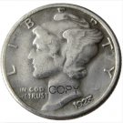 US 1923 Mercury Head Ten Cent Dime Silver Plated Copy Coins