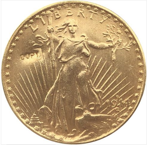 US Coin 1914 $20 St. Gaudens Coin Copy