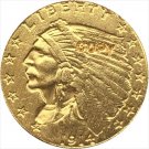 US Coin 24-K gold plated 1914-D $2.5 GOLD Indian Half Eagle Coin Copy