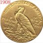 US Coin 24-K gold plated 1908 $2.5 GOLD Indian Half Eagle Coin Copy