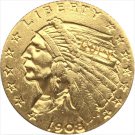 US Coin 4-K gold plated 1908-S $5 GOLD Indian Half Eagle Coin Copy