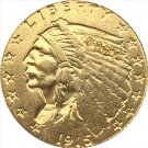 US Coin 24-K gold plated 1915 $5 GOLD Indian Half Eagle Coin Copy