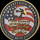 USA Challenge Navy USAF USMC Army Coast Guard Freedom Eagle Gold Plate Rare Coin Collection