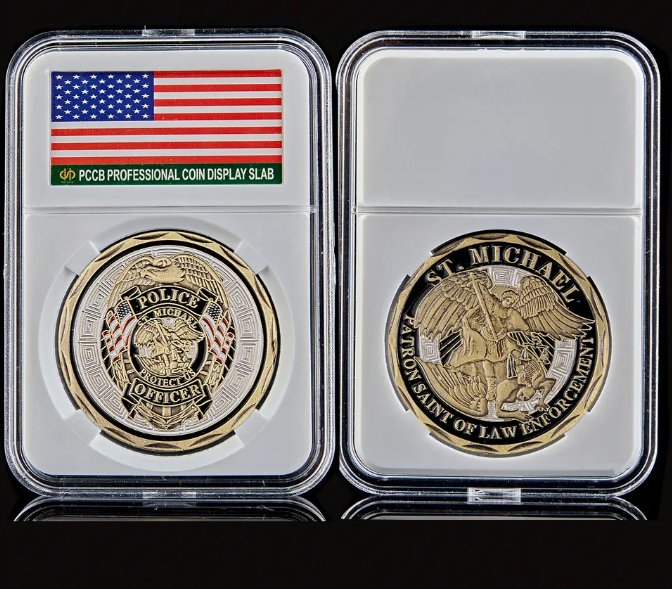 New arrivalSt Michael Patron Saint of Law Enforcement Police Officer Challenge Bronze Coin