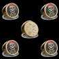5PCS/Lot Movie Pirate Skull Gold Aztec Coin Medallion Skull Medal