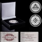 Masonic Symbols Free and Accepted Masons Silver Plated 1OZ Token Souvenir Coin W/ High-end
