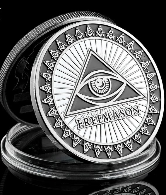 Free and Accepted Masons Silver Plated 1OZ Masonic Symbols Bullion&Coin Collections