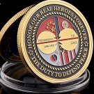 1950-1953 WWII Korean War Veteran Gold Challenge Coin USA With Hard Coin Capsule