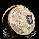 United States Screaming Eagles Army 101st Airborne Division Gold Plated Souvenir Coin Collection