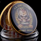 American Souvenir Gold Plated Coin Original US Army Sniper One Shoot One Kill American