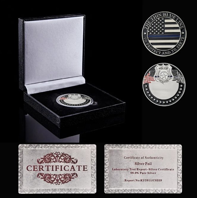 USA Emblem Core Values Police Department Officer Faithful Challenge Coin Token