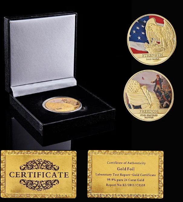 USA Challenge Coin Collection Statue of Liberty Bald Eagle Strength Freedom Collectible