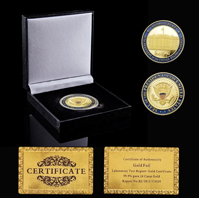 The USA 45th President Donald Trump Make America Great Again Gold Plated Coin In God