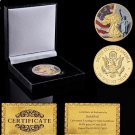 2017 USA Gold/Silver Challenge Coin Lady Statue of Liberty Great Seal of USA Coins W/ Luxury Box