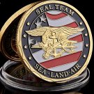Gold Plated Souvenir Coin USA Sea Land Air Of Seal Team Challenge Department Of The Navy