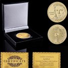 The King Of Pop Music Stars Young Michael Jackson Gold Souvenir Coin W/ Box Decor
