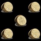 5PCS WWI USA Challenge Coin Collection Value Gold Plated Liberty Soldier Army 100th