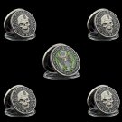5PCS Skull Medal Commemorative Coin Challenge USA Military Special Forces Value Coin Collection