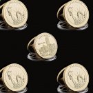 5PC USA Statue Of Liberty Freedom Gold Coins 2001.9.11 Remember Attacks 1 World Trade