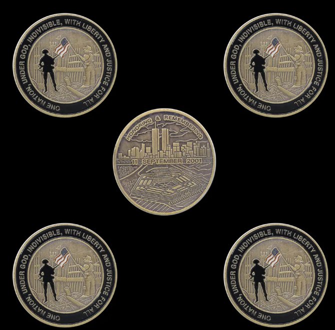 5PCS USA September 11 attacks Honoring Remembering Souvenir Token Challenge Coin USA