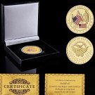 American Flag Designer Betsy Ross Souvenir Challenge Coin USA Gold/Silver Plated W/ Black