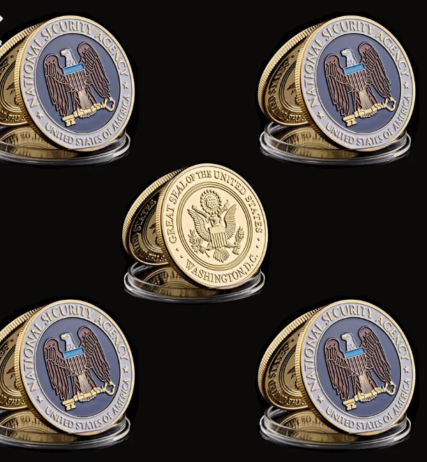 5PCS USA NSA Washington.D.C Gold Challenge National Coin Nation Security Agency