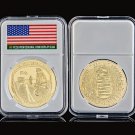 2019 USA Apollo 11 First Step Landing Moon In God We Trust LiBerty Gold/Silver Souvenir Coin