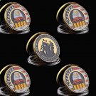5PCS/lot America Welcome Home Brother Gold/Silver Eagle Liberty Commemorative Challenge