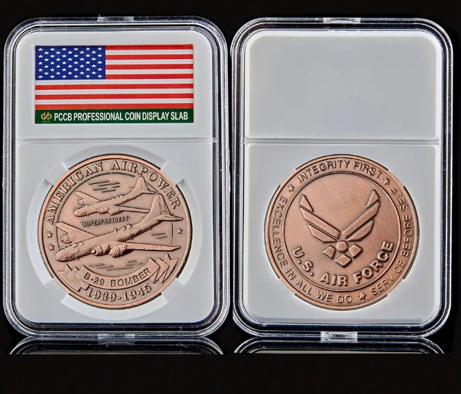 American Military Challenge Coin Air Force Airpower B-29 Bomber Bronze Coin Collection