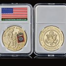 US 82nd Airborne Division Gold Military Challenge Custom Souvenir Coin Collectible W/ Capsule
