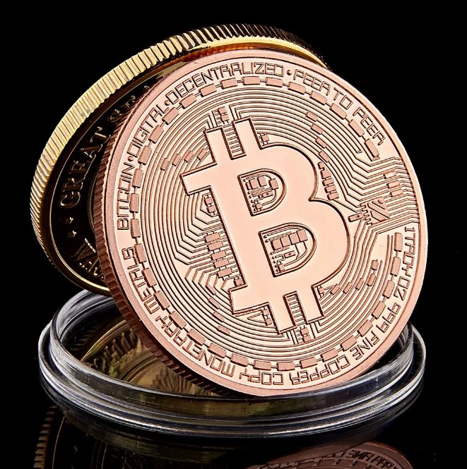 Bitcoin Souvenir Bronze Coin Collectible Art Gift Physical Commemorative