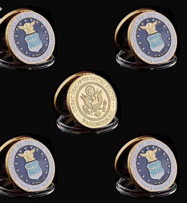 5PCS USA Military Challenge Gold Coin Department Of The Air Force Washington D.C