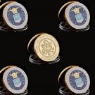5PCS USA Military Challenge Gold Coin Department Of The Air Force Washington D.C
