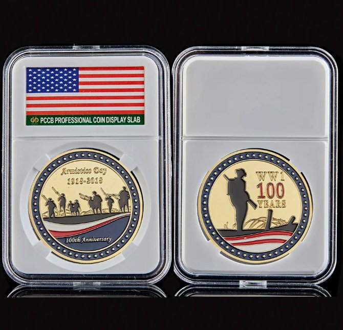 1918-2018 WWII USA Challenge Coin 100th Anniversary Great Seal Collectible Token US Coin