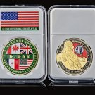 WWII 1944 Normandy Omaha Sword Beach Euro Military Gold Challenge Coin 82nd Airborne