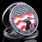 USA Your Nation Proudly Salutes You Military For Your Service Gold/Silver Plated Challenge Coin