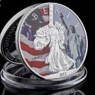 2017 USA New York Lady Statue of Liberty Great Seal of USA Gold Silver Coins with Acrylic Capsule